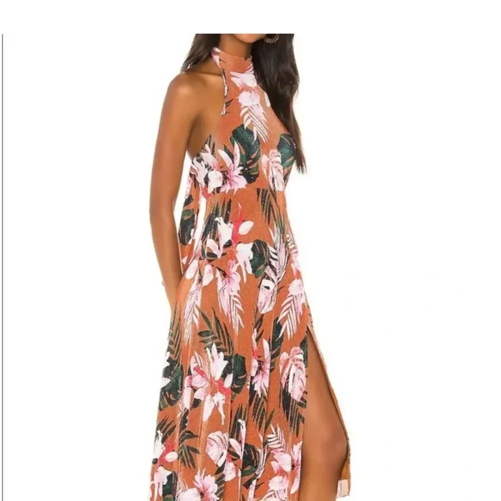 Camila Coelho | XS | Cassy Midi Dress Floral Tropics summer beach halter dress - Picture 4 of 13